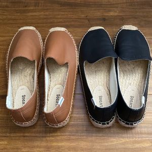 Soludos platform smoking slipper size 8 black and tan